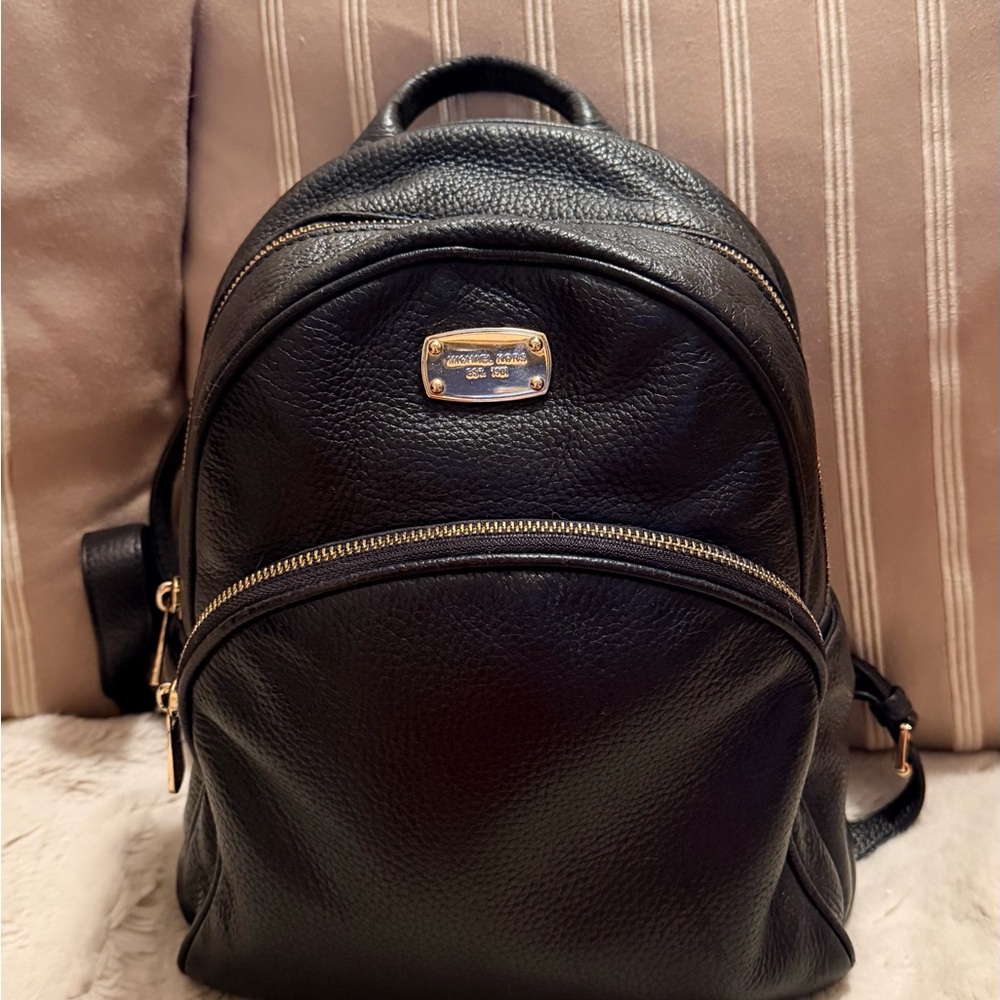 Michael Kors Black Leather Backpack